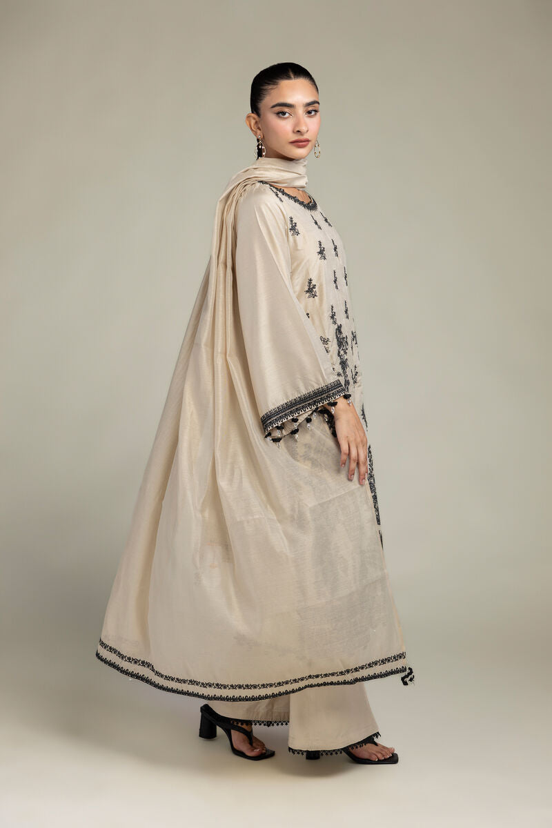 Floral Beige Dupatta