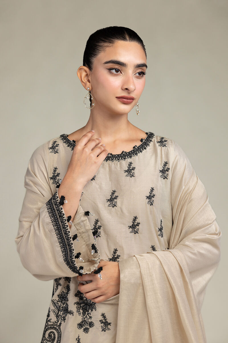 Floral Beige Dupatta