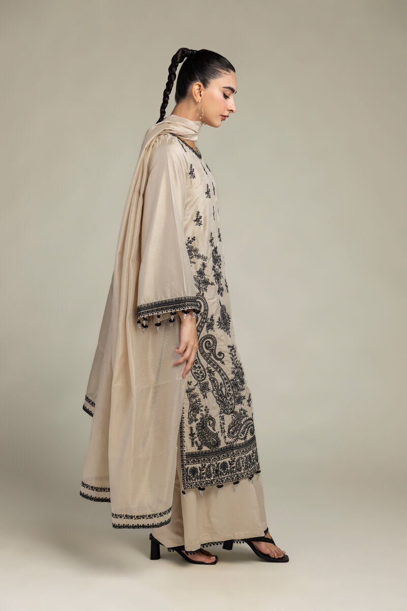 Floral Beige Dupatta
