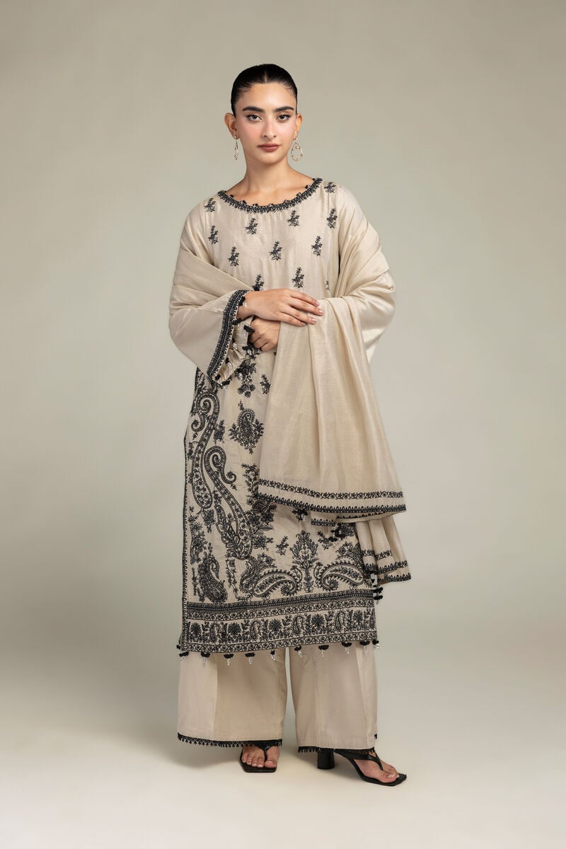 Floral Beige Dupatta
