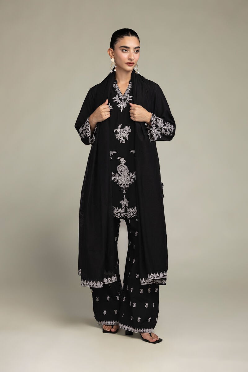 Cotton Black Dupatta