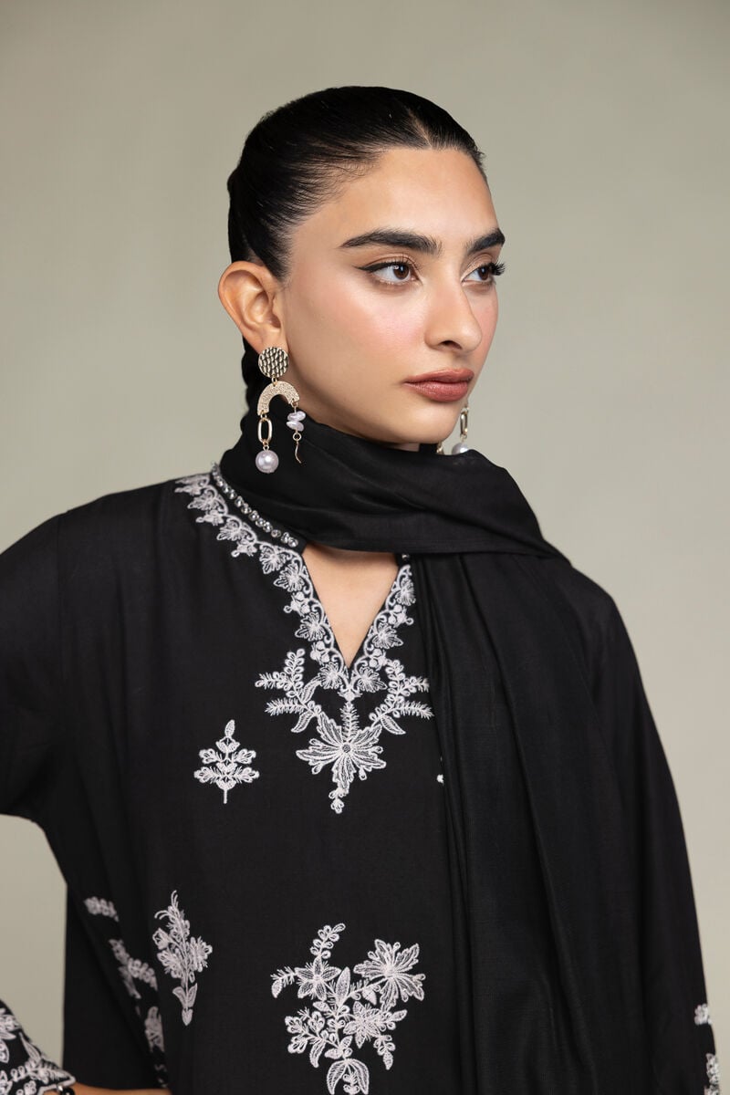Cotton Black Dupatta