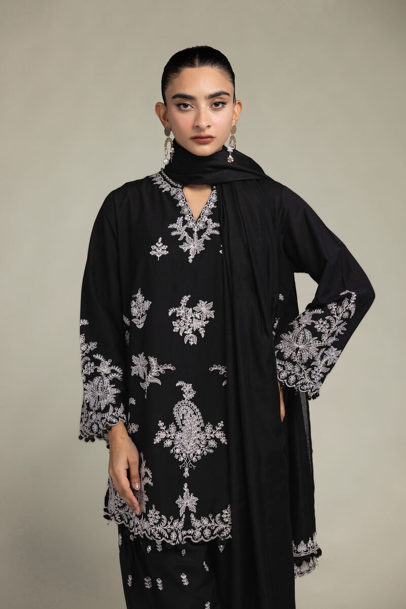Cotton Black Dupatta
