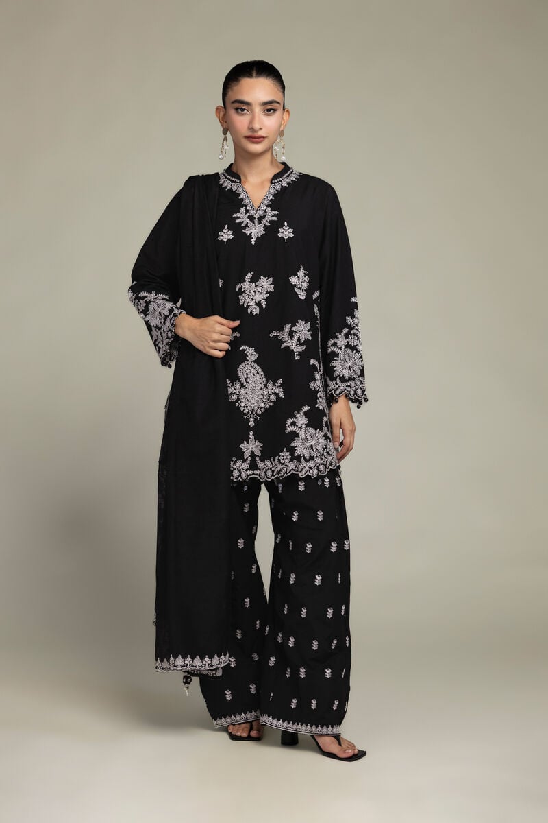 Cotton Black Dupatta
