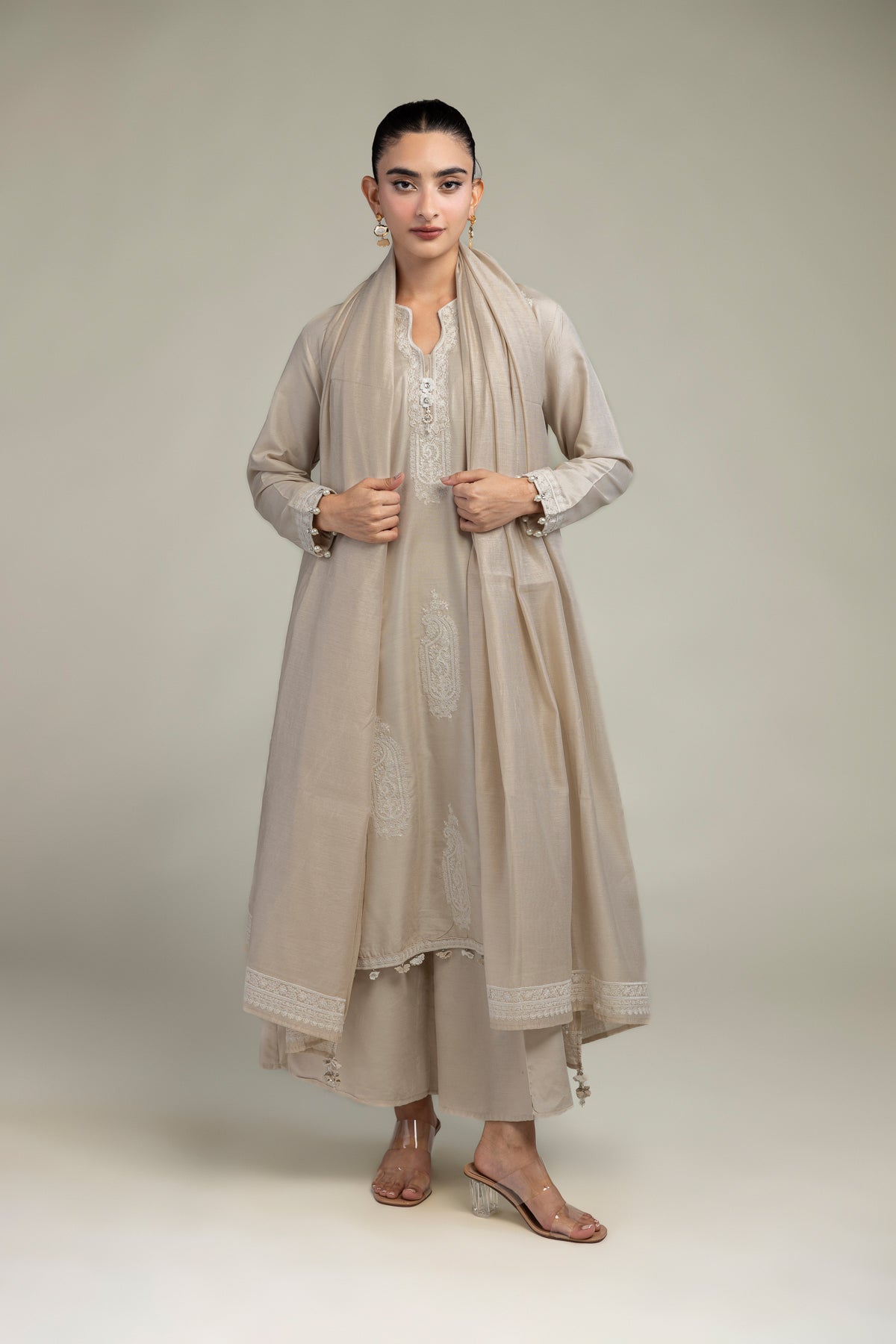 Paisley Beige Dupatta