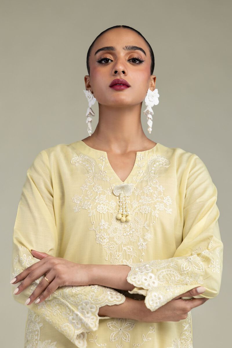 Silk V-Neck Kurta