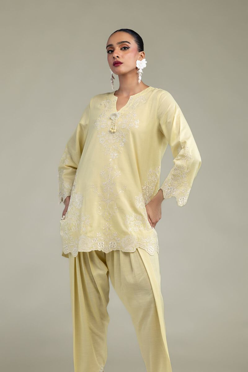 Silk V-Neck Kurta