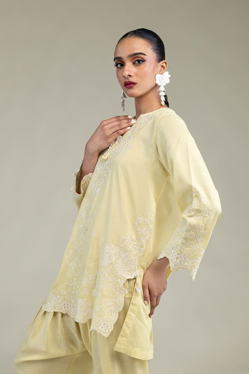 Silk V-Neck Kurta