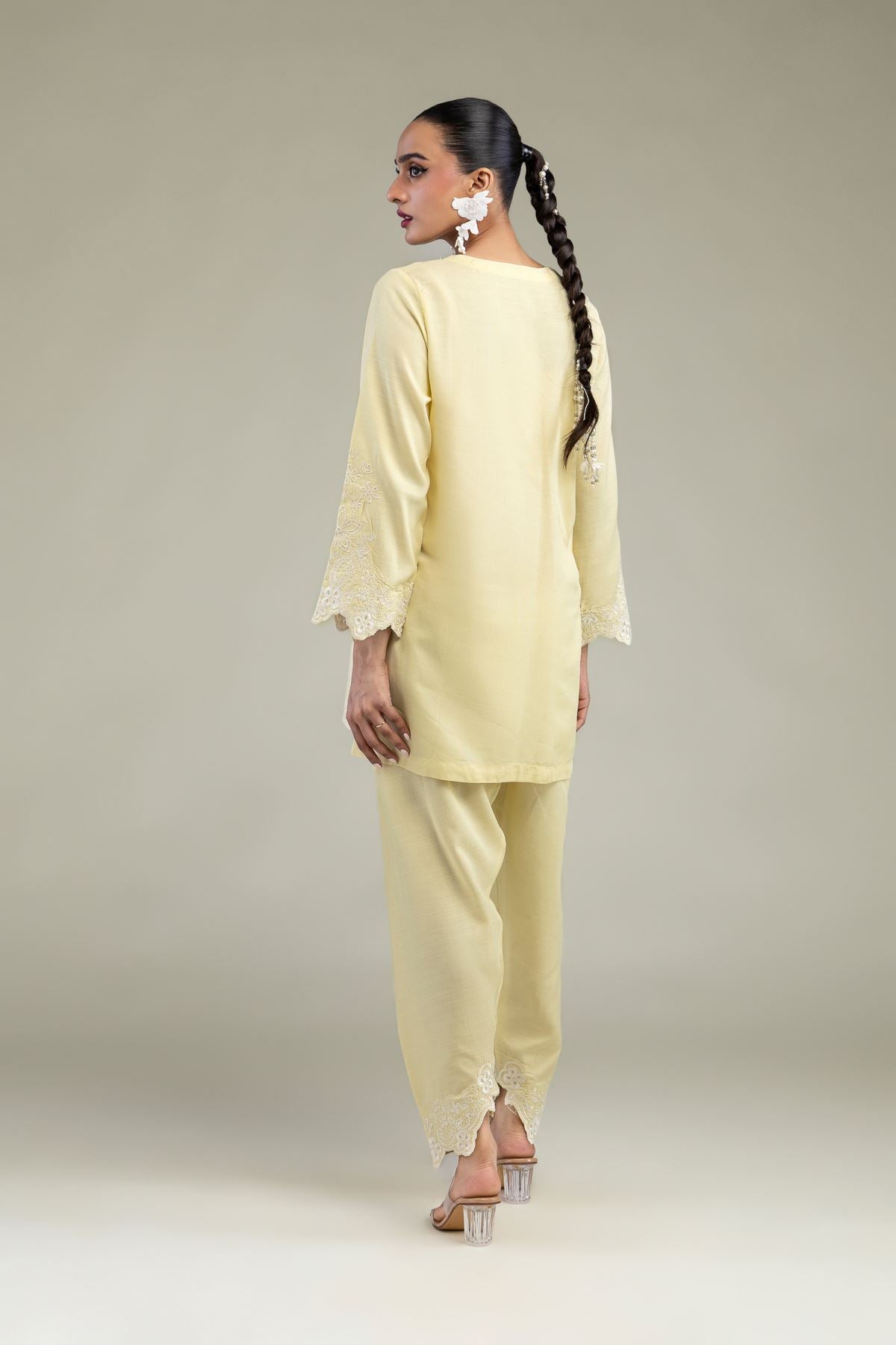 Silk V-Neck Kurta