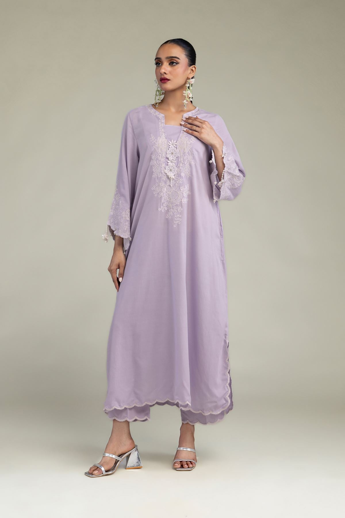 Lavender Silk Kurta
