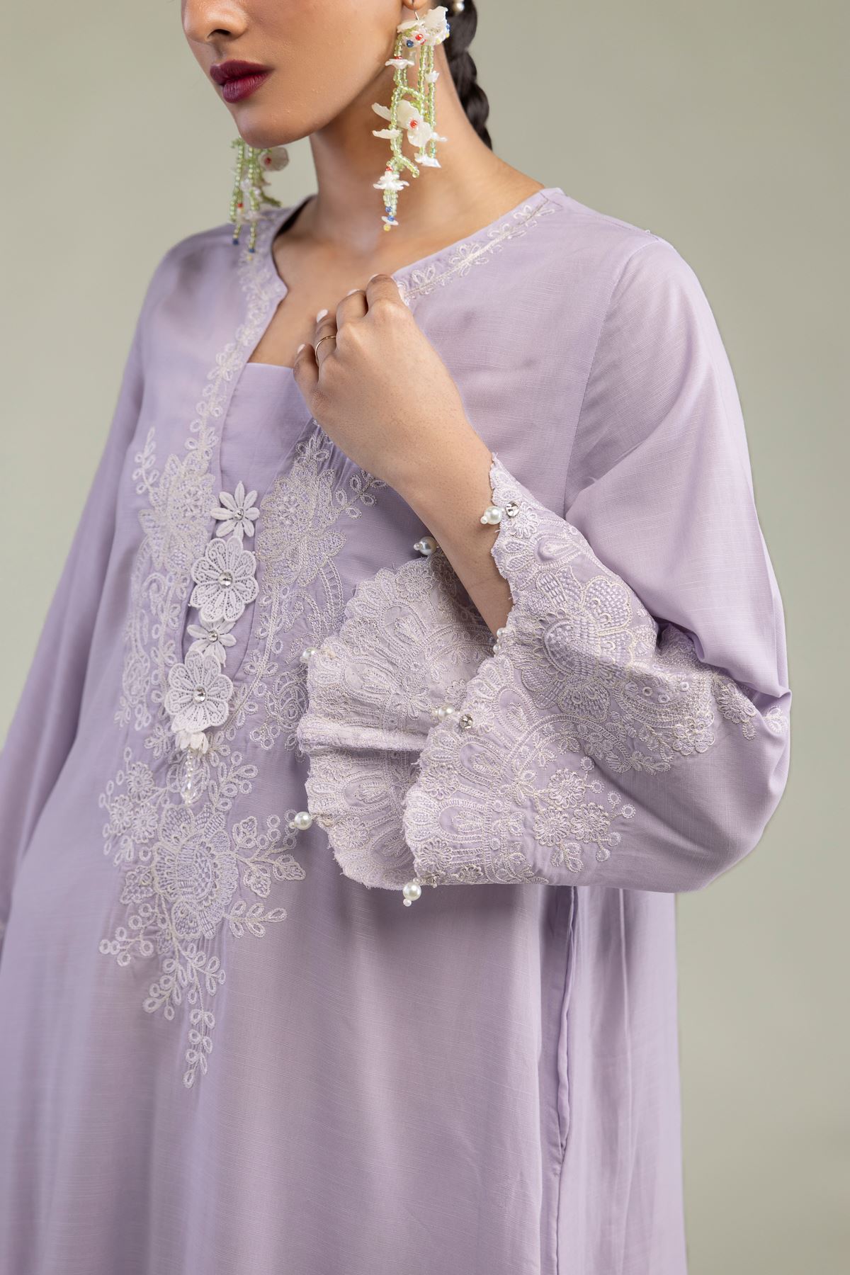 Lavender Silk Kurta