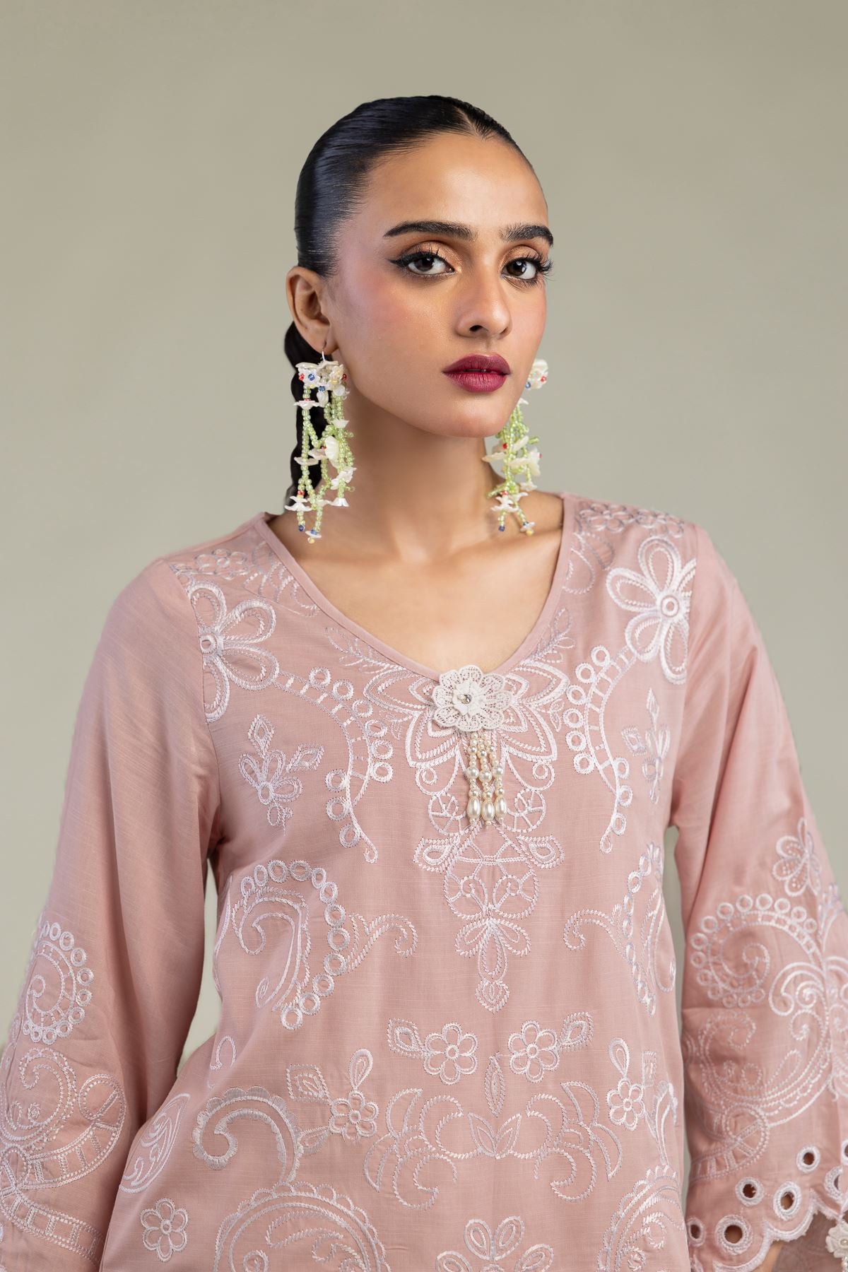 Floral Silk Kurta