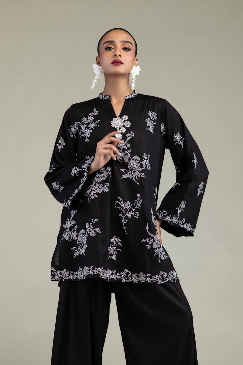 Black Silk Kurta