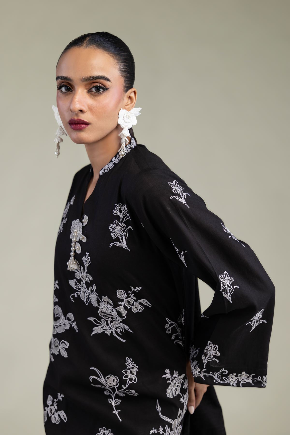 Black Silk Kurta
