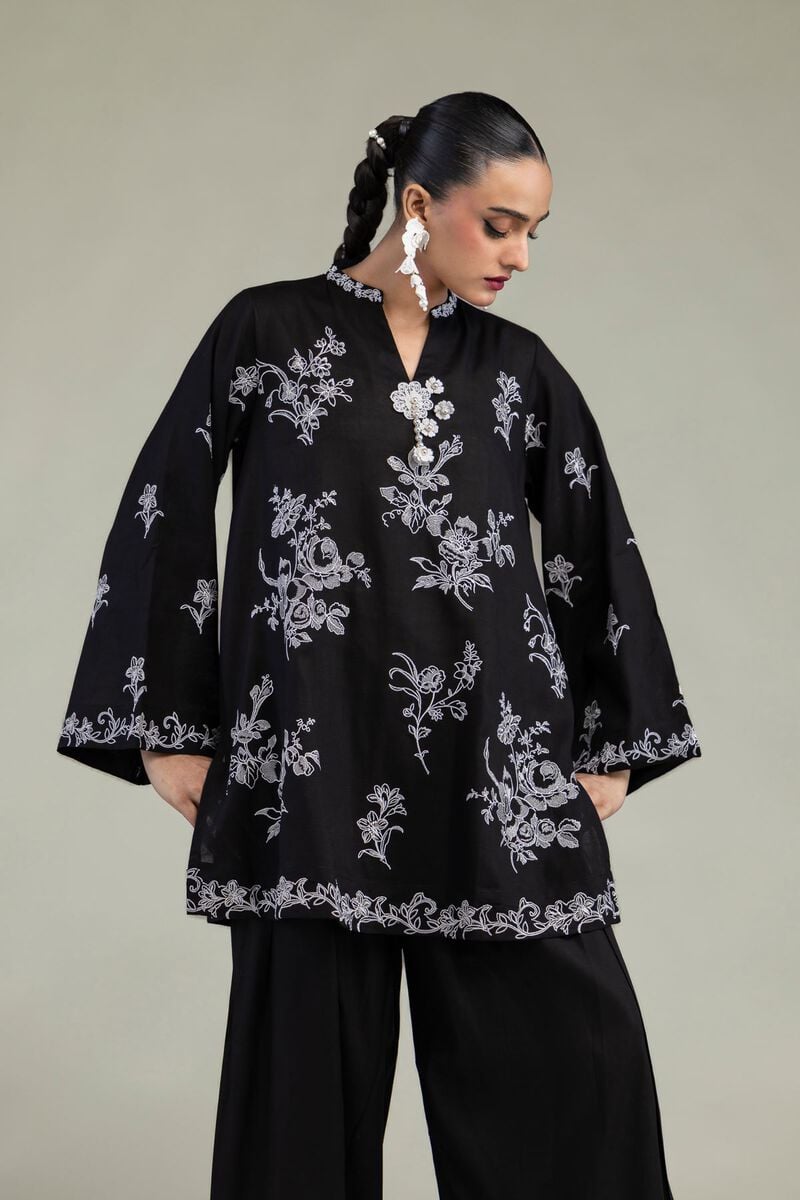 Black Silk Kurta