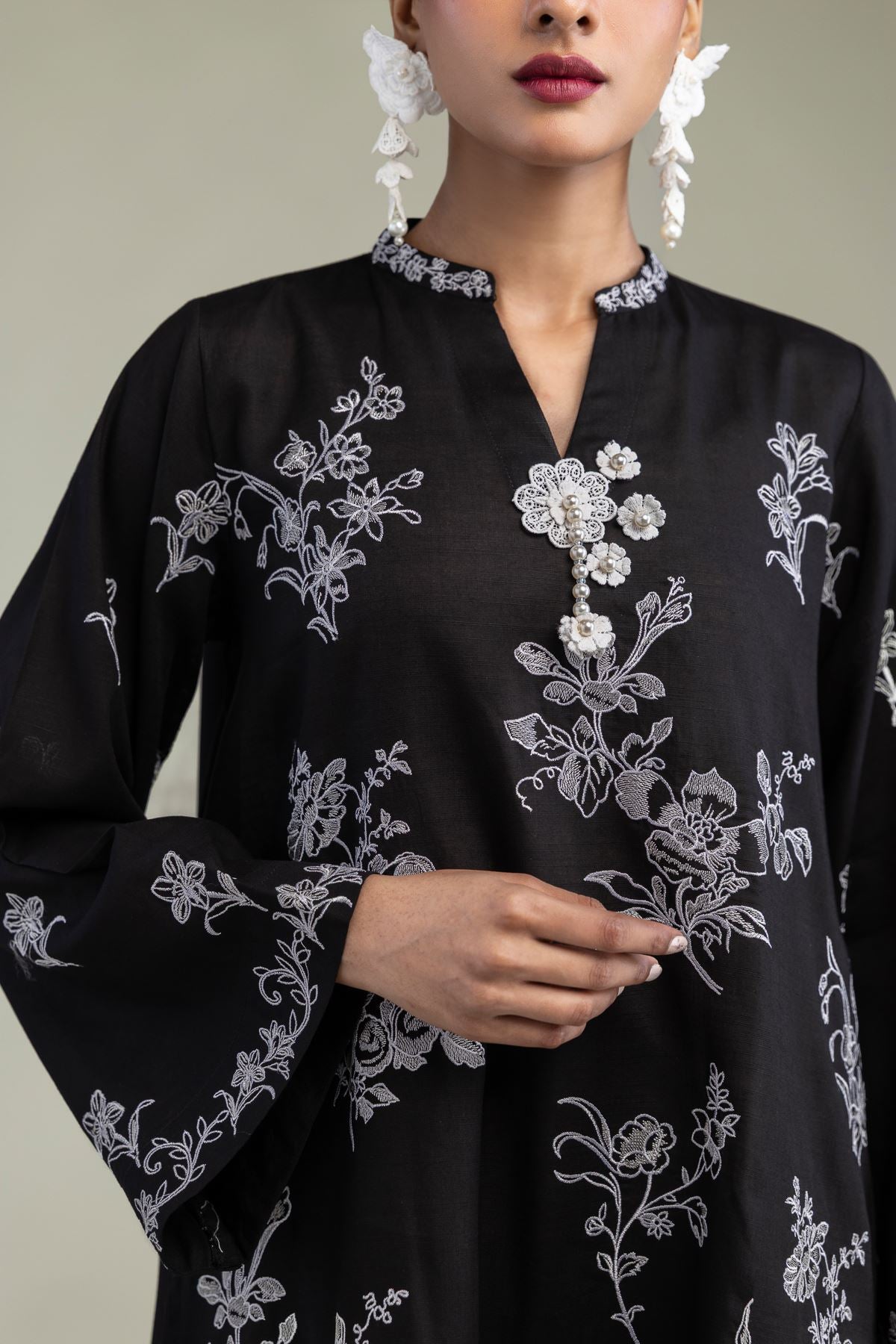 Black Silk Kurta