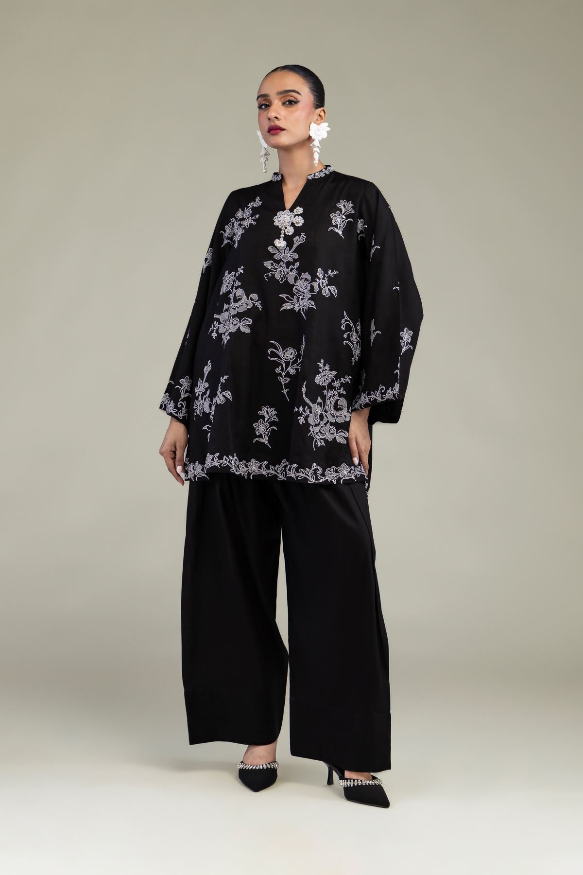 Black Silk Kurta