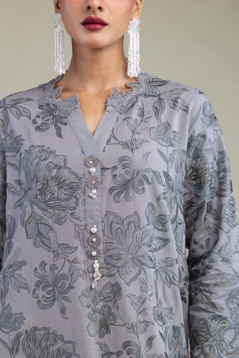 Floral Silk Kurta