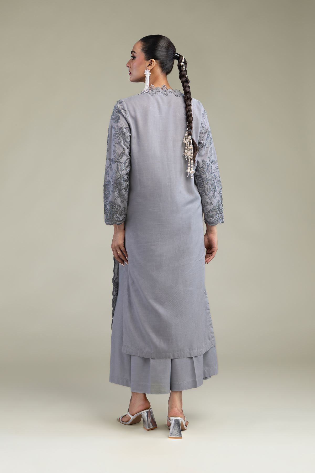 Floral Silk Kurta