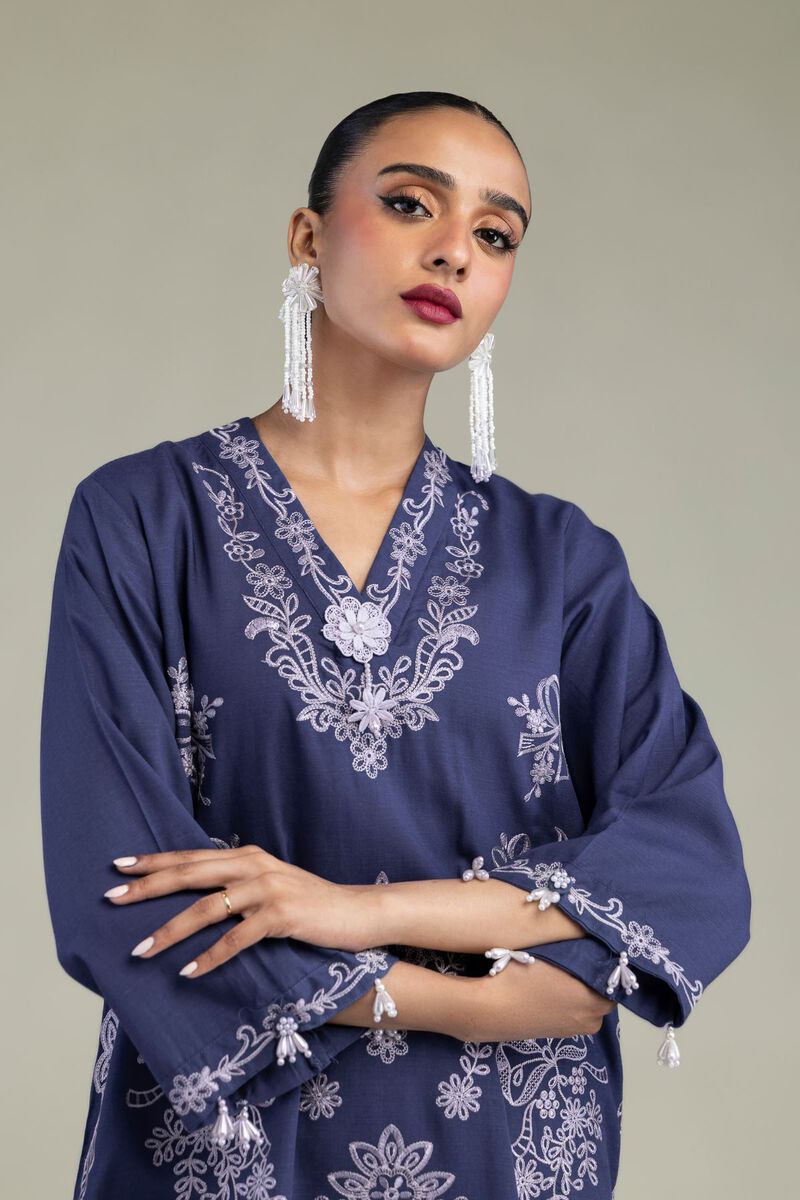 Floral V-Neck Kurta