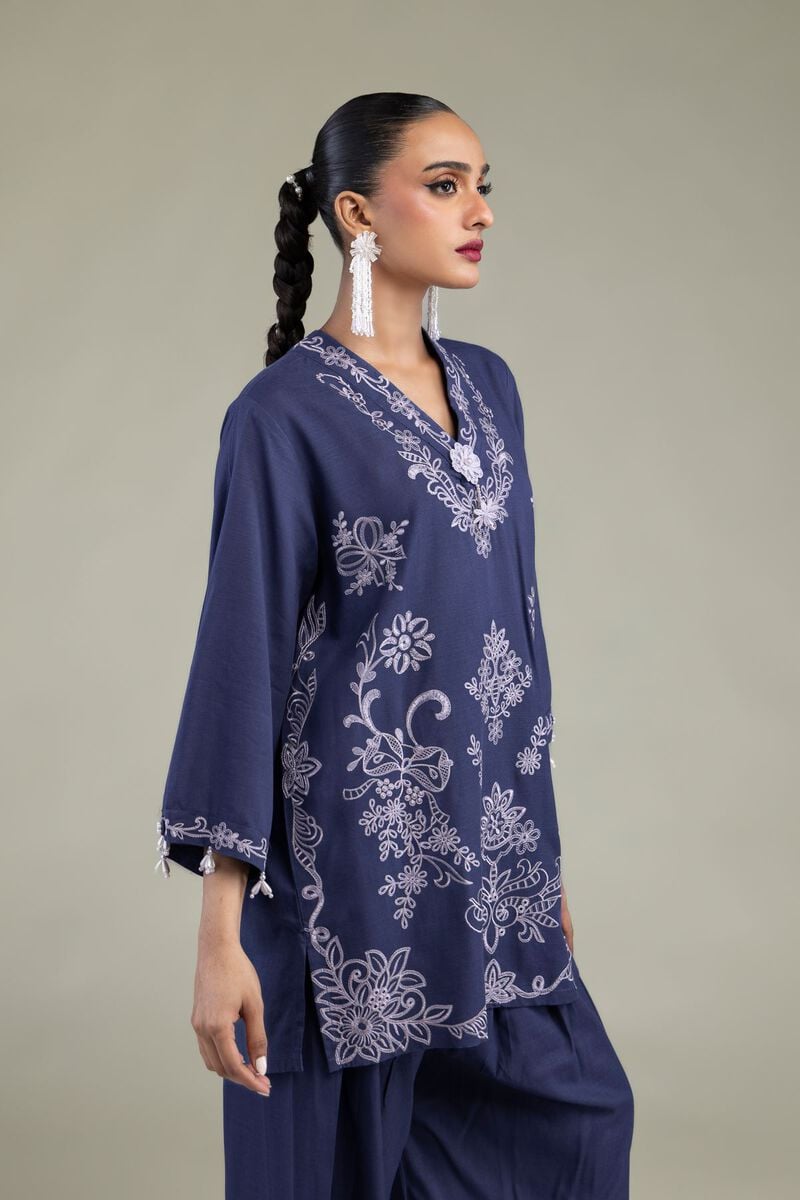 Floral V-Neck Kurta