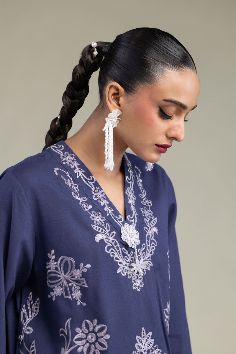 Floral V-Neck Kurta