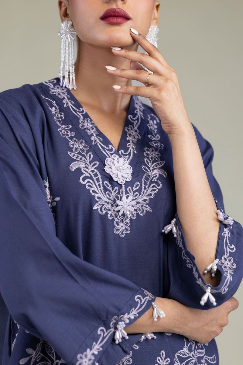 Floral V-Neck Kurta