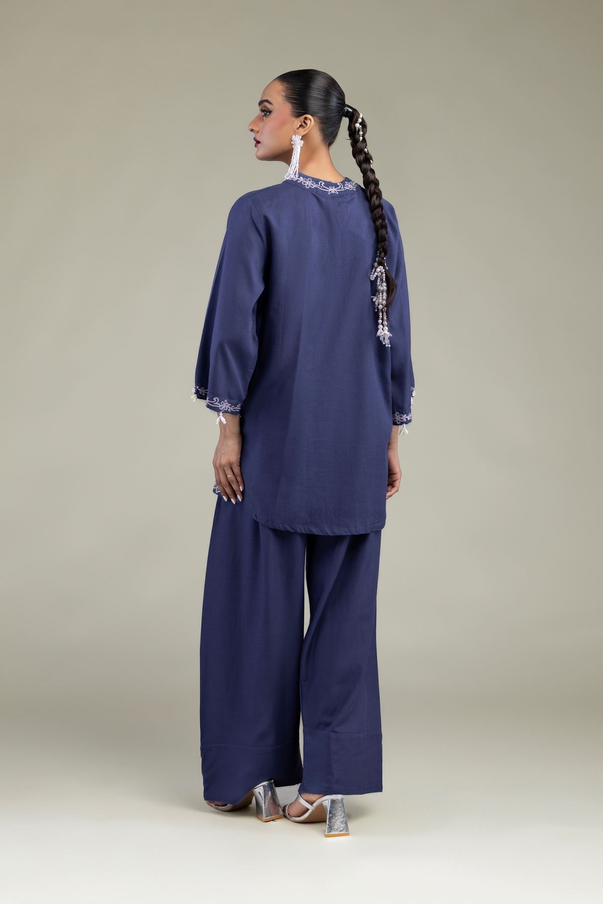 Floral V-Neck Kurta