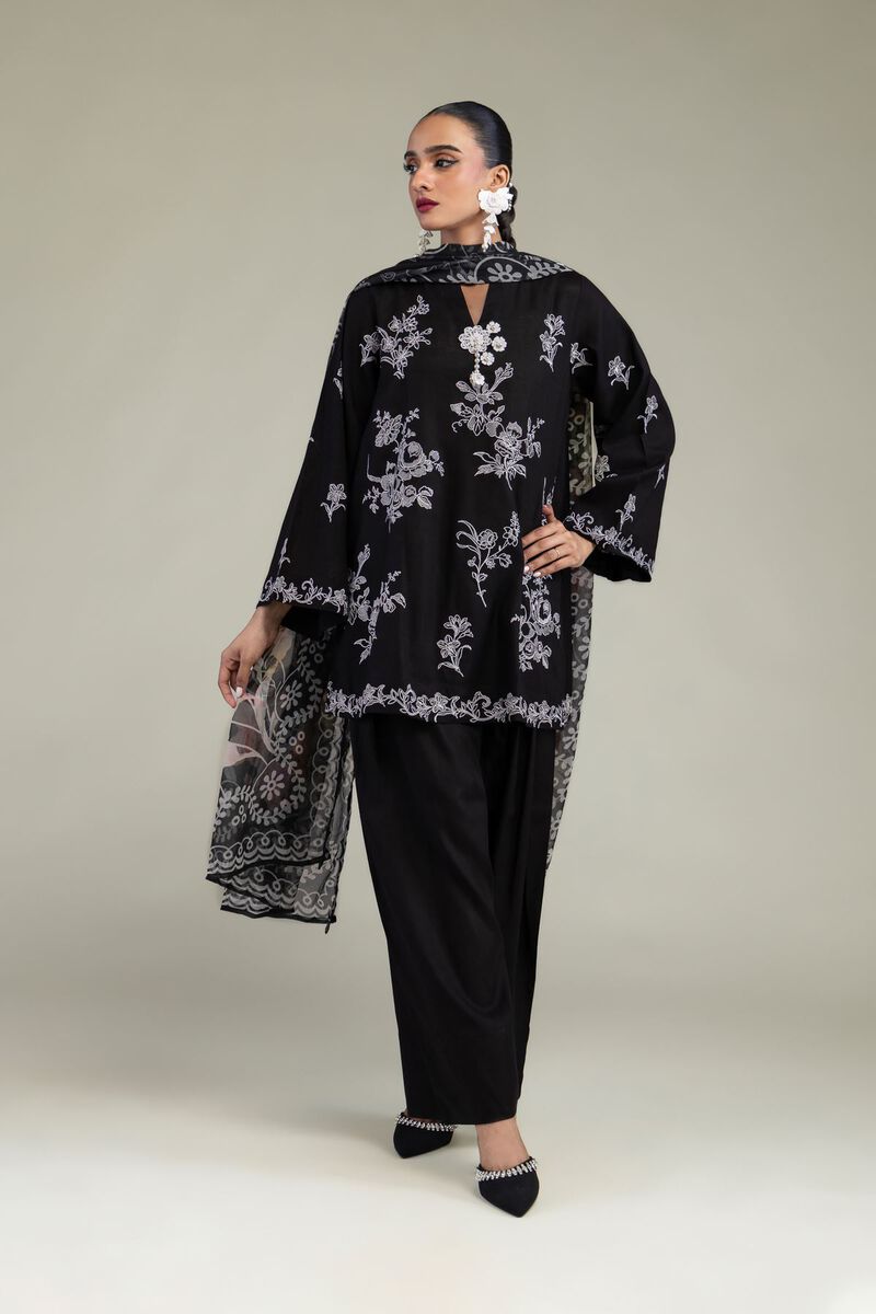 Black Solid Shalwar