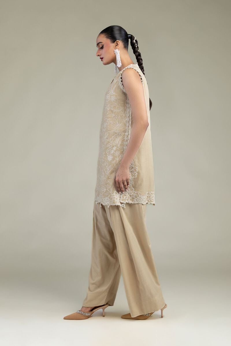 Beige Solid Shalwar