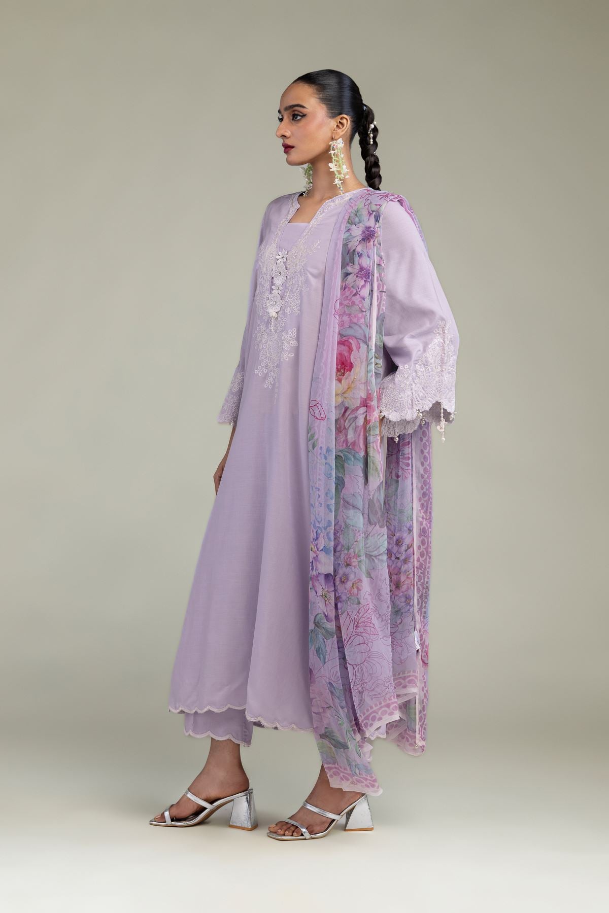 Chiffon Floral Dupatta