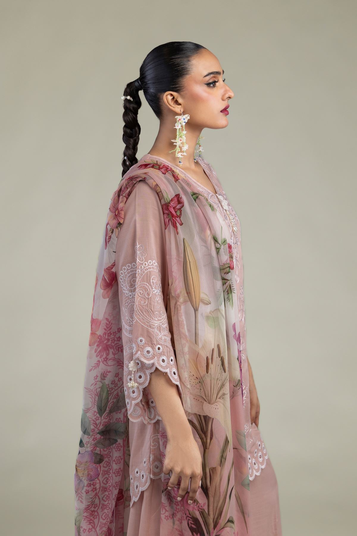 Floral Pink Dupatta
