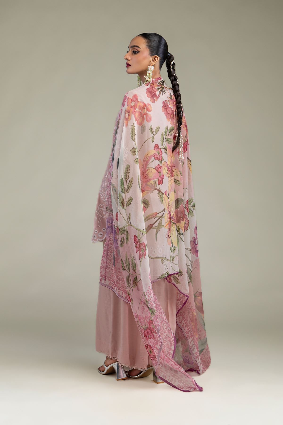 Floral Pink Dupatta