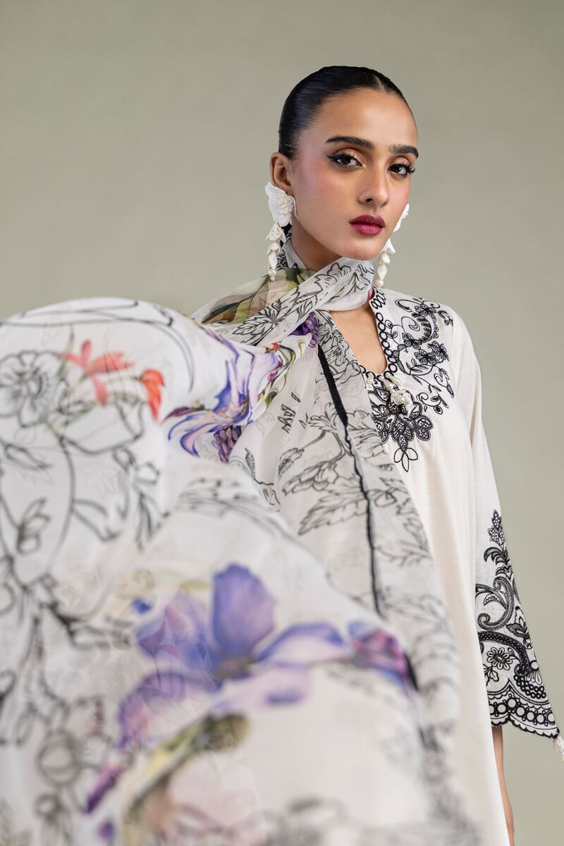 Floral Chiffon Dupatta
