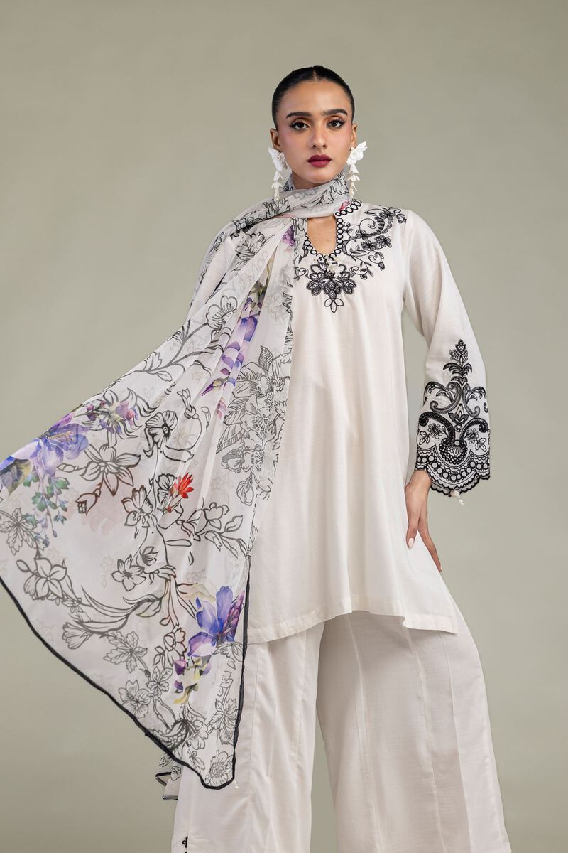 Floral Chiffon Dupatta
