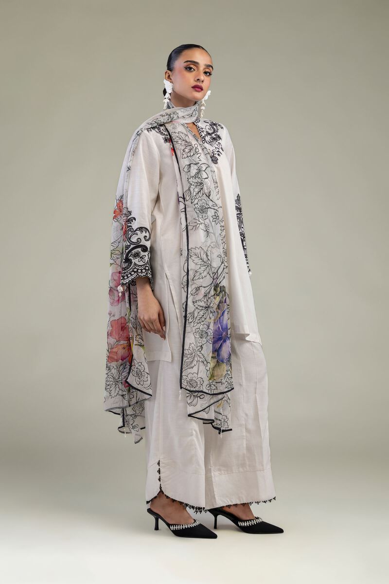 Floral Chiffon Dupatta