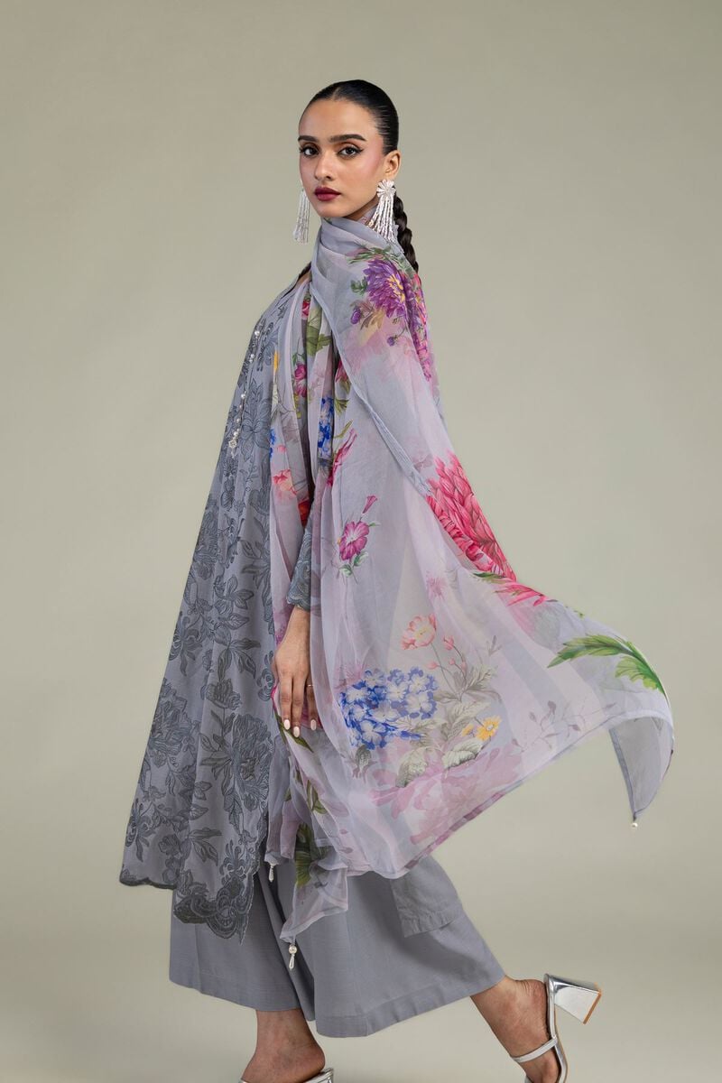 Floral Chiffon Dupatta