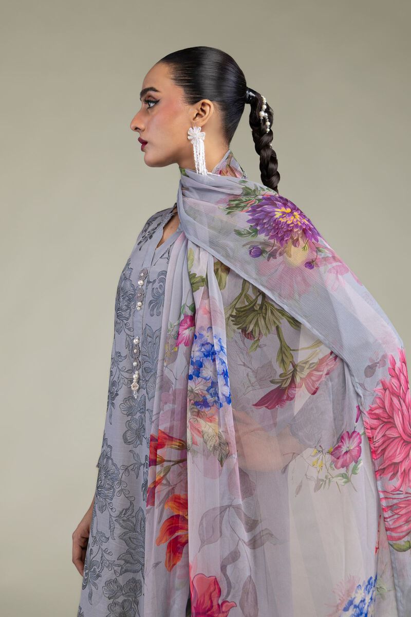 Floral Chiffon Dupatta
