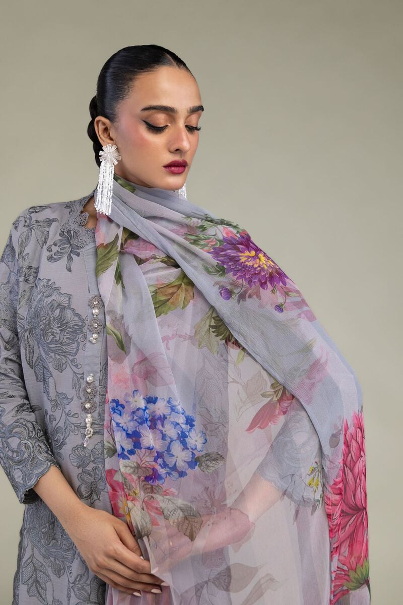 Floral Chiffon Dupatta