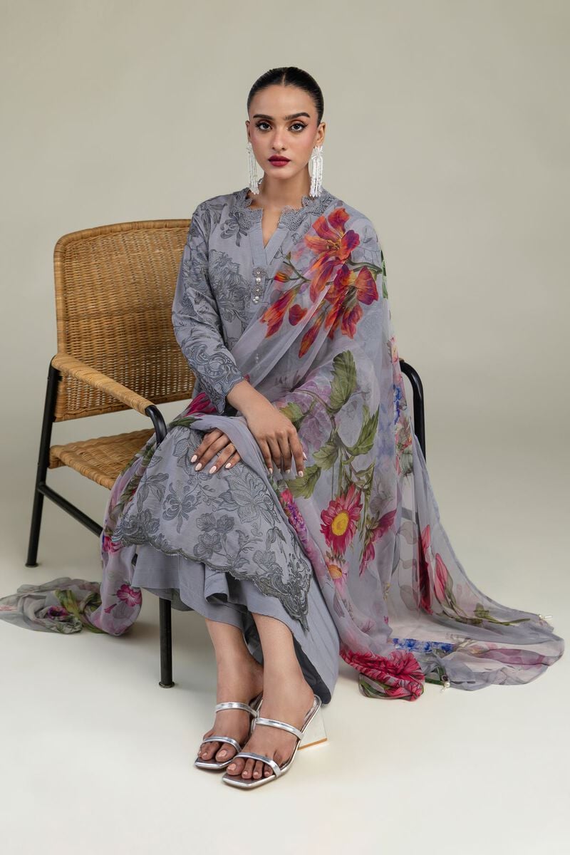 Floral Chiffon Dupatta