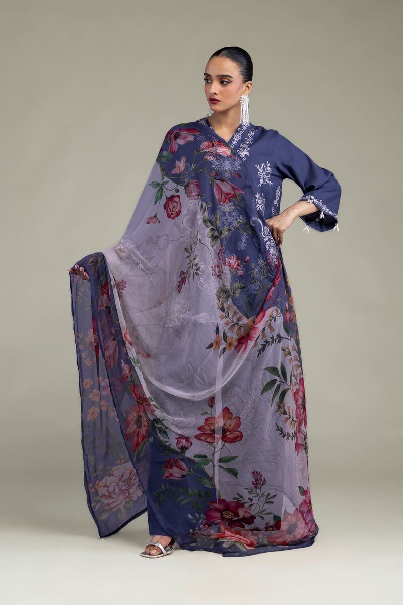 Floral Chiffon Dupatta