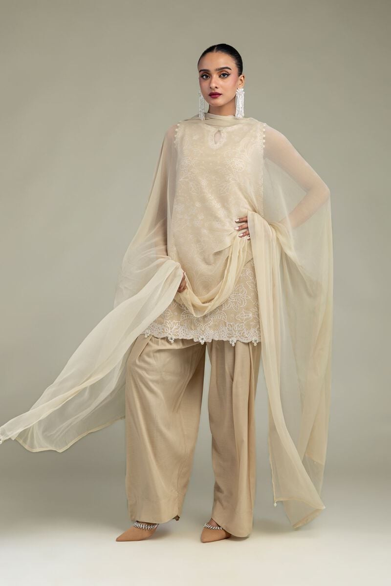 Beige Chiffon Dupatta