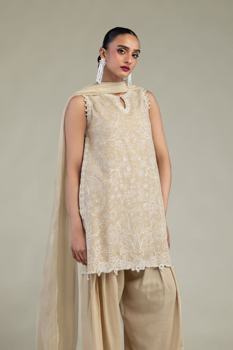 Beige Chiffon Dupatta