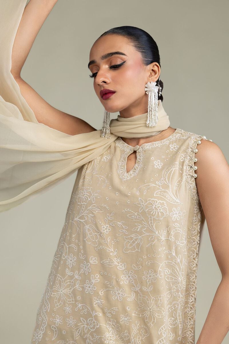 Beige Chiffon Dupatta