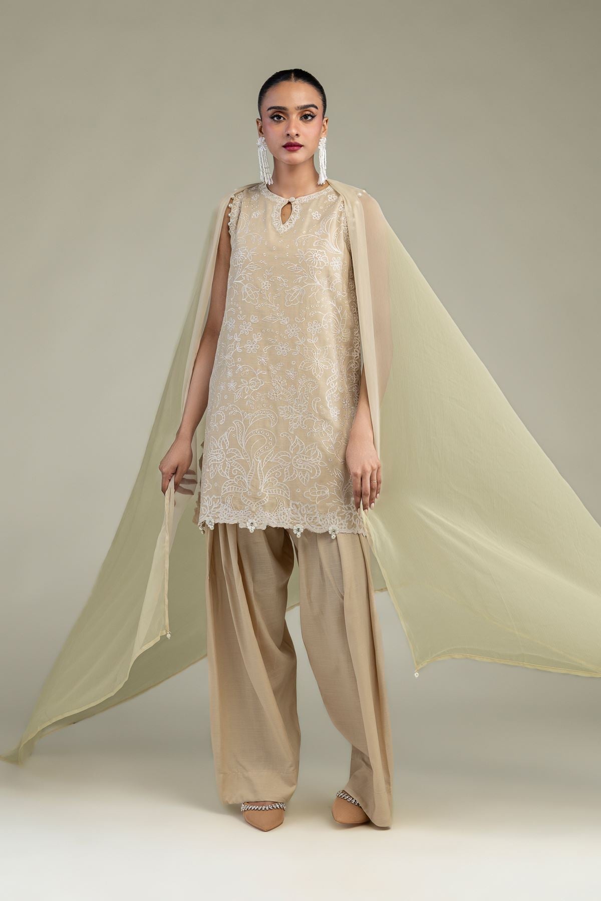 Beige Chiffon Dupatta