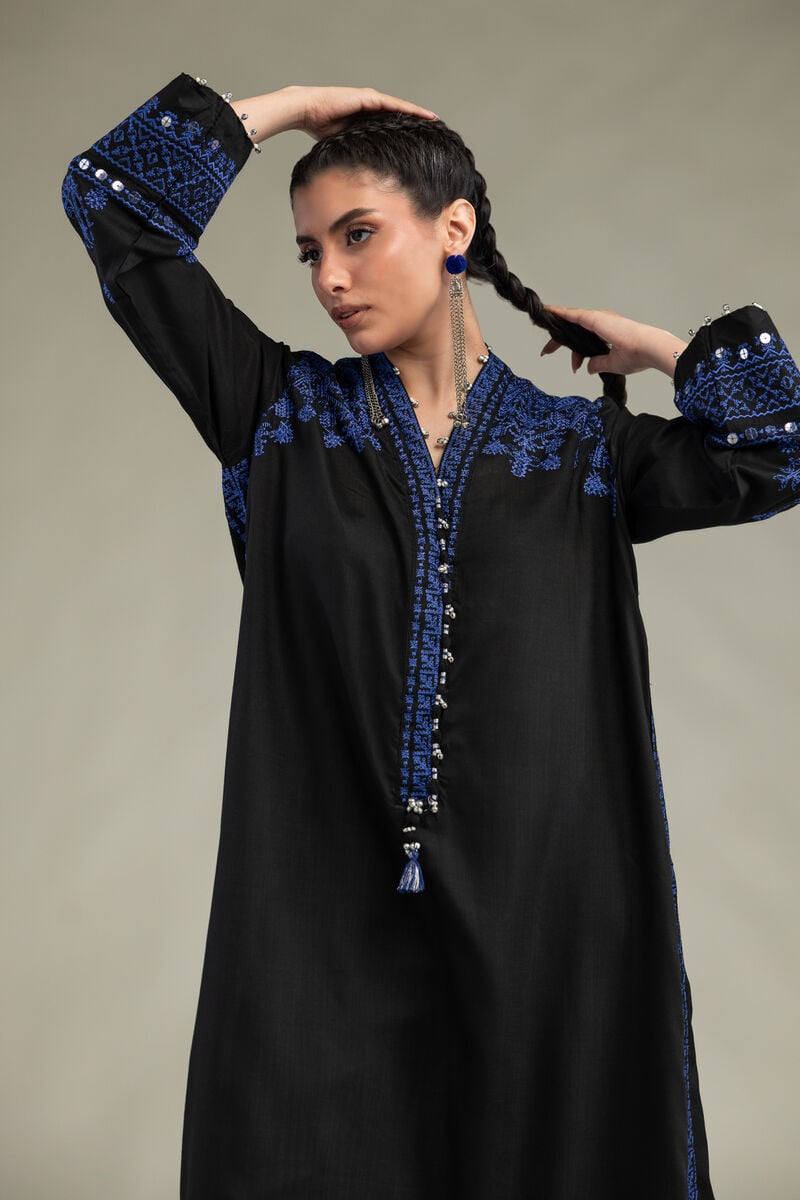 V-Neck Longline Kurta