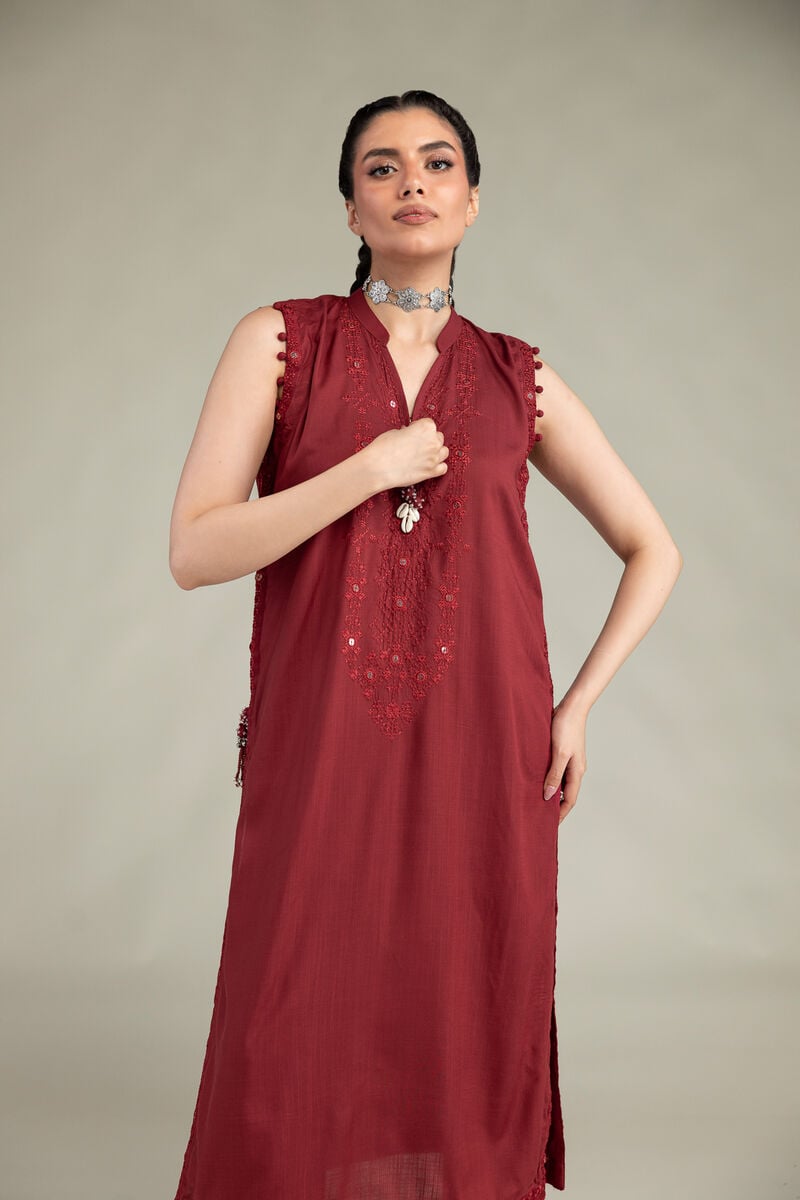 Sleeveless Longline Kurta