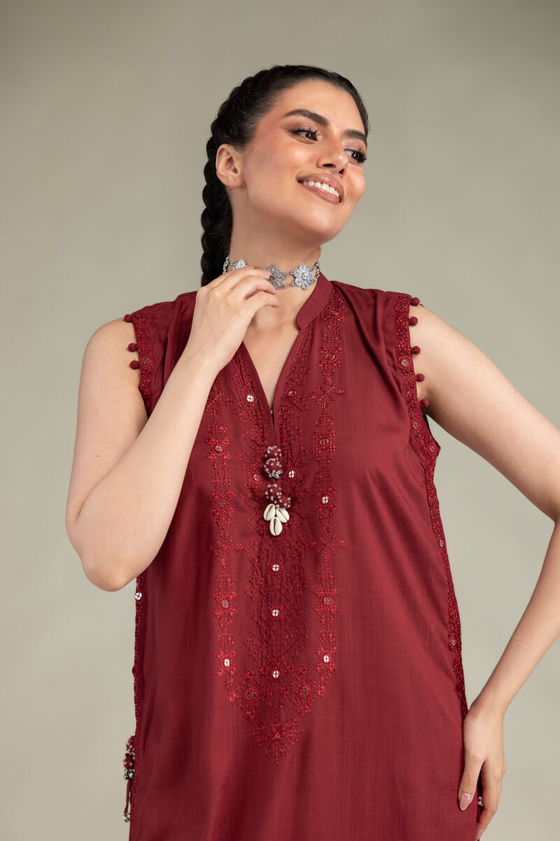 Sleeveless Longline Kurta