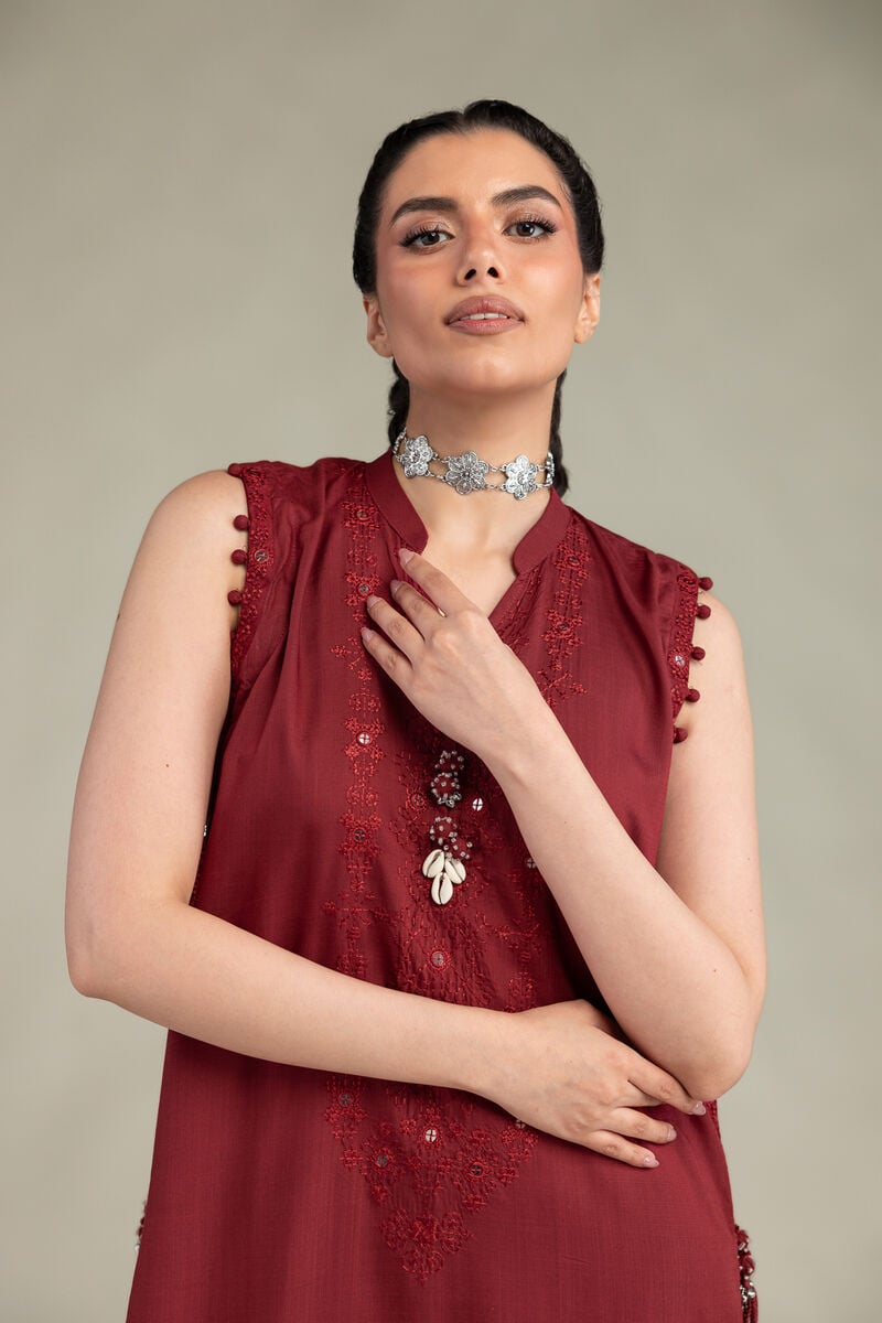 Sleeveless Longline Kurta