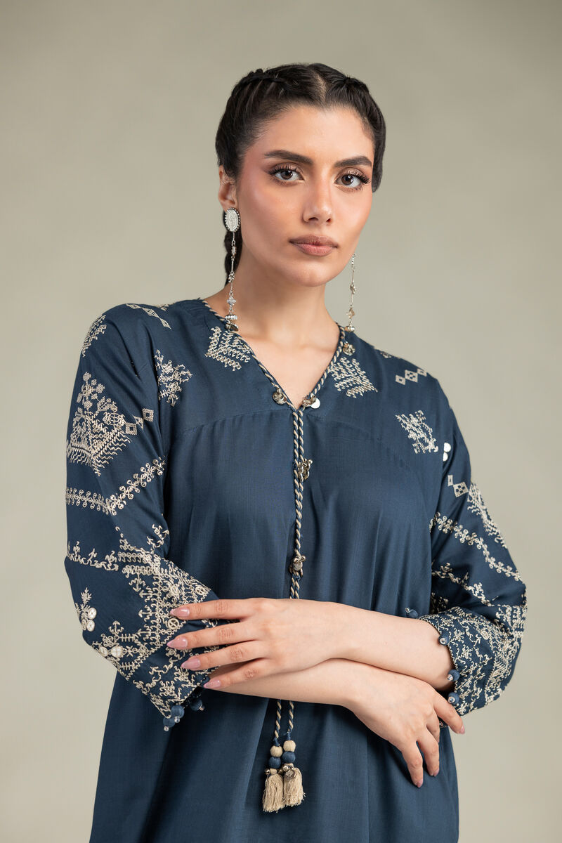 V-Neck Longline Kurta